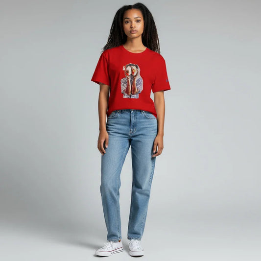 Avocado Face (Color) Ladies Fitted T-Shirt