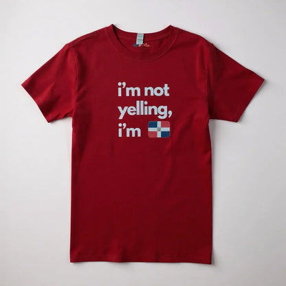 I’m Not Yelling Unisex T-Shirt front view | Funny quote t-shirt for men and women | Comfortable cotton unisex tee | Bold graphic statement shirt | Casual humor t-shirt outfit | I’m Not Yelling tee folded flat lay | Unisex funny shirt lifestyle photo | Soft breathable t-shirt close-up | Gift idea funny unisex t-shirt | I’m Not Yelling shirt on hanger | Streetwear outfit funny graphic tee | Durable print cotton unisex t-shirt