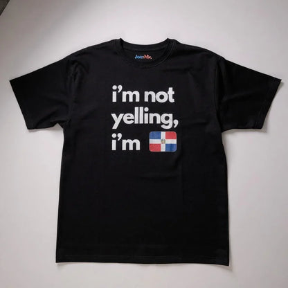 I’m Not Yelling Unisex T-Shirt front view | Funny quote t-shirt for men and women | Comfortable cotton unisex tee | Bold graphic statement shirt | Casual humor t-shirt outfit | I’m Not Yelling tee folded flat lay | Unisex funny shirt lifestyle photo | Soft breathable t-shirt close-up | Gift idea funny unisex t-shirt | I’m Not Yelling shirt on hanger | Streetwear outfit funny graphic tee | Durable print cotton unisex t-shirt