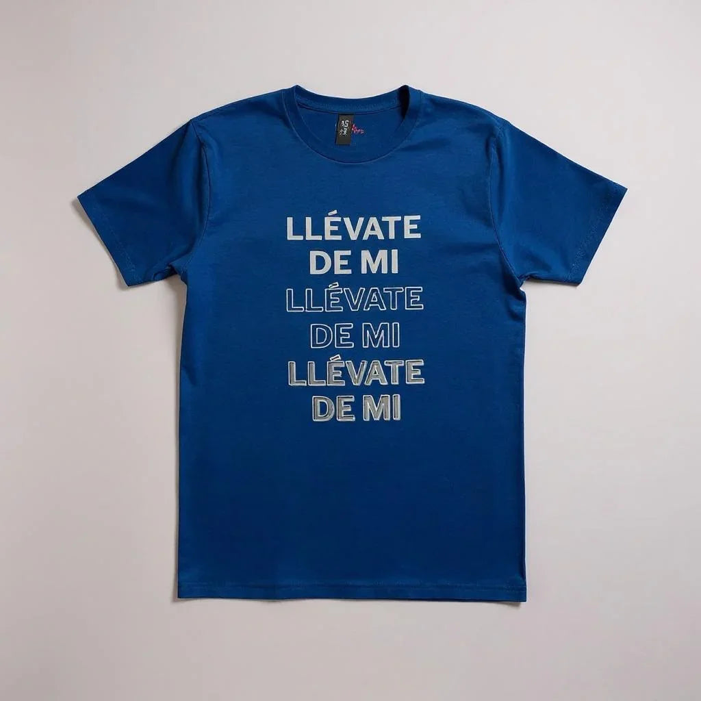 Llévate De Mi Ladies T-Shirt front view | Bold statement women’s t-shirt | Stylish Spanish phrase shirt for women | Confident attitude ladies tee | Soft cotton blend fitted t-shirt | Llévate De Mi tee flat lay | Women’s casual outfit graphic tee | Latin style statement t-shirt | Slim fit ladies top with print | Trendy everyday women’s t-shirt | Fashionable quote tee for her | Llévate De Mi shirt close-up detail