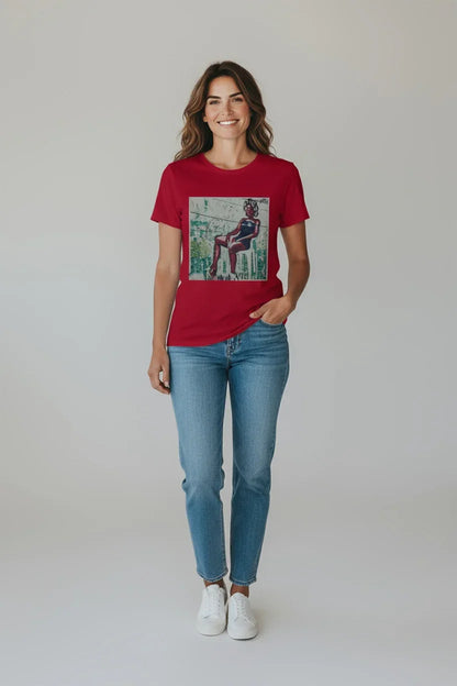 Roller Set Ladies T-Shirt front view | Cultural beauty graphic women’s tee | Soft fitted cotton ladies top | Roller set hairstyle design t-shirt | Empowering women’s fashion tee | Roller Set shirt folded flat lay | Ladies everyday casual t-shirt | Trendy fitted women’s graphic tee | Cultural pride ladies shirt | Stylish women’s roller set print | Comfortable cotton fitted tee | Durable print women’s statement shirt