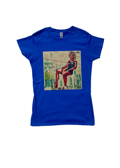 Roller Set Ladies T-Shirt front view | Cultural beauty graphic women’s tee | Soft fitted cotton ladies top | Roller set hairstyle design t-shirt | Empowering women’s fashion tee | Roller Set shirt folded flat lay | Ladies everyday casual t-shirt | Trendy fitted women’s graphic tee | Cultural pride ladies shirt | Stylish women’s roller set print | Comfortable cotton fitted tee | Durable print women’s statement shirt