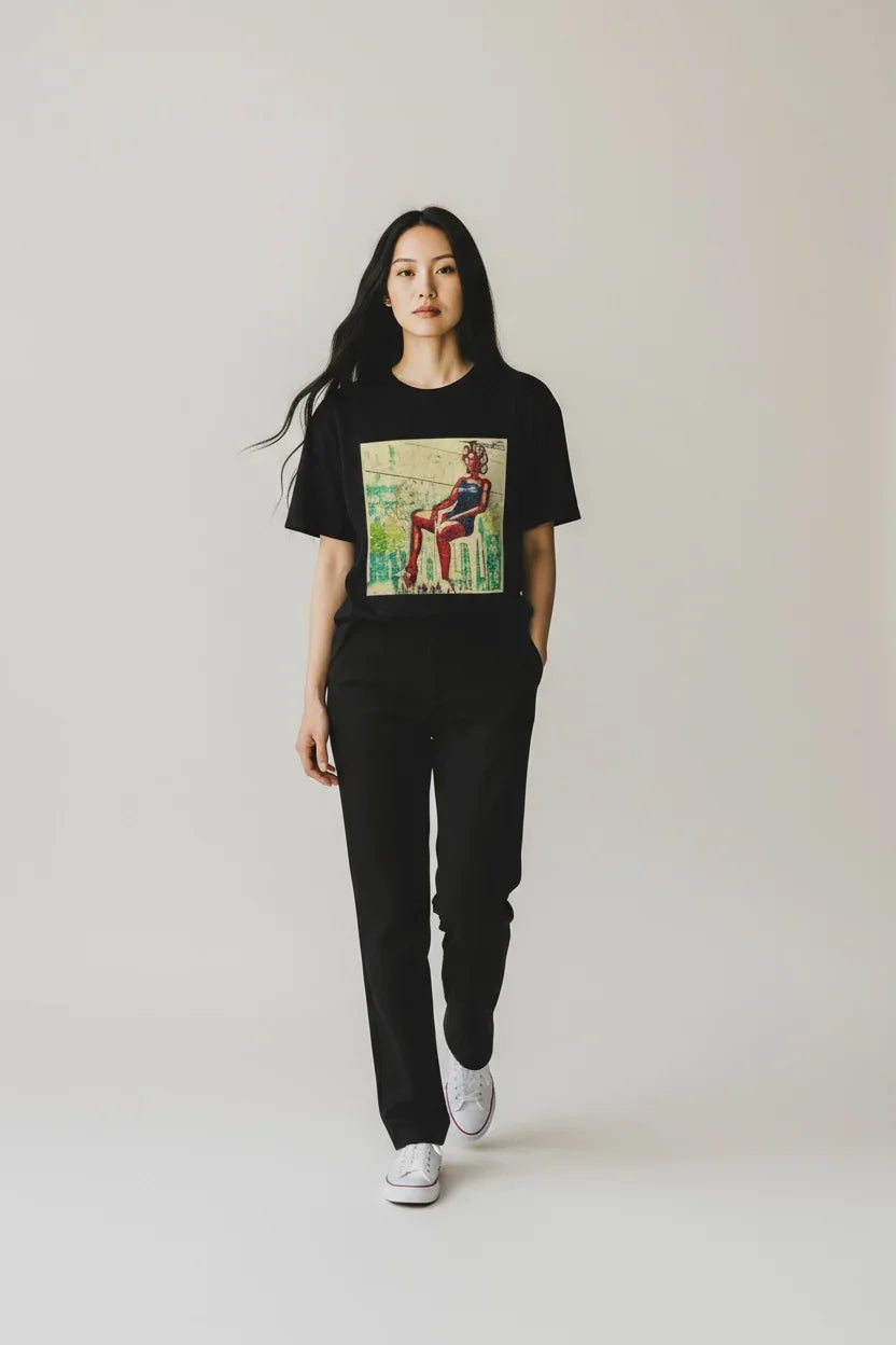 Roller Set Ladies T-Shirt front view | Cultural beauty graphic women’s tee | Soft fitted cotton ladies top | Roller set hairstyle design t-shirt | Empowering women’s fashion tee | Roller Set shirt folded flat lay | Ladies everyday casual t-shirt | Trendy fitted women’s graphic tee | Cultural pride ladies shirt | Stylish women’s roller set print | Comfortable cotton fitted tee | Durable print women’s statement shirt