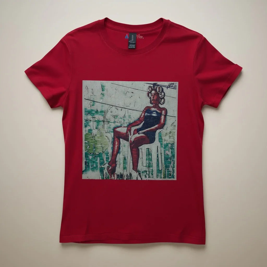 Roller Set Ladies T-Shirt front view | Cultural beauty graphic women’s tee | Soft fitted cotton ladies top | Roller set hairstyle design t-shirt | Empowering women’s fashion tee | Roller Set shirt folded flat lay | Ladies everyday casual t-shirt | Trendy fitted women’s graphic tee | Cultural pride ladies shirt | Stylish women’s roller set print | Comfortable cotton fitted tee | Durable print women’s statement shirt