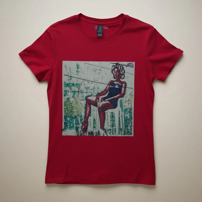 Roller Set Ladies T-Shirt front view | Cultural beauty graphic women’s tee | Soft fitted cotton ladies top | Roller set hairstyle design t-shirt | Empowering women’s fashion tee | Roller Set shirt folded flat lay | Ladies everyday casual t-shirt | Trendy fitted women’s graphic tee | Cultural pride ladies shirt | Stylish women’s roller set print | Comfortable cotton fitted tee | Durable print women’s statement shirt