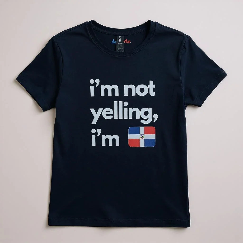 I’m Not Yelling Ladies T-Shirt front view | Funny women’s statement t-shirt | Bold attitude graphic tee for women | Comfortable cotton ladies shirt | I’m Not Yelling tee folded flat lay | Confident women’s casual outfit tee | Soft fitted t-shirt for women | Humor quote ladies top | Stylish everyday graphic t-shirt | I’m Not Yelling shirt close-up | Fun gift for confident women | Durable print cotton ladies tee